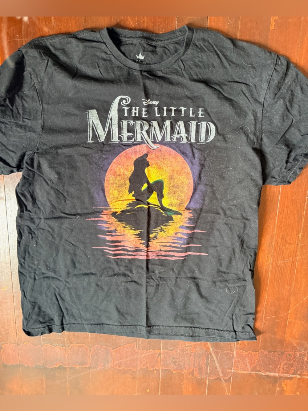 Disney Black Graphic Tee with White Logo Accent